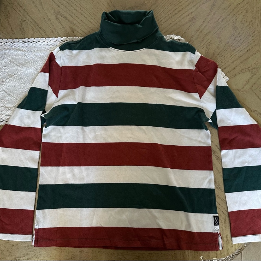 Todd Snyder Wide Stripped Interlock Turtleneck Jersey. Size Large